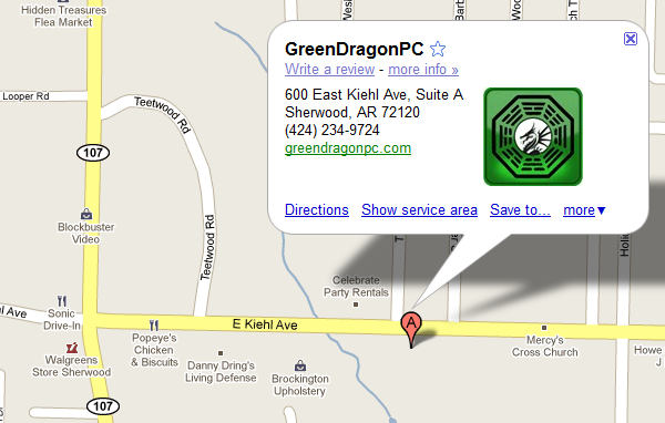 Google Map to GreenDragonPC